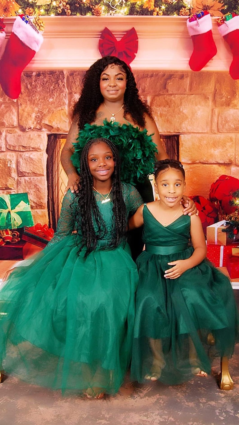 Glamulice Emerald Green Flower Girl Dress Lace Bridesmaid Long A Line Wedding Pageant Dresses Tulle Spaghetti Strap Party Gown Photo Shoot Holiday Evening Formal Princess Dance Ball Gown Green Prom 6 - Image 5